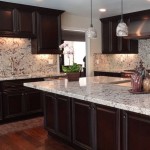 White Granite Countertops With Dark Cabinets