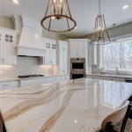 White Quartz With Gold Countertops